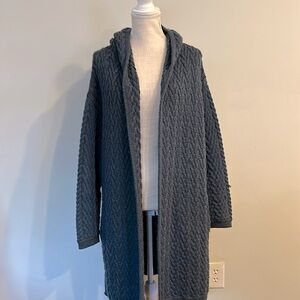 Authentic Aran crafts Ireland knit cardigan wool sweater with hood